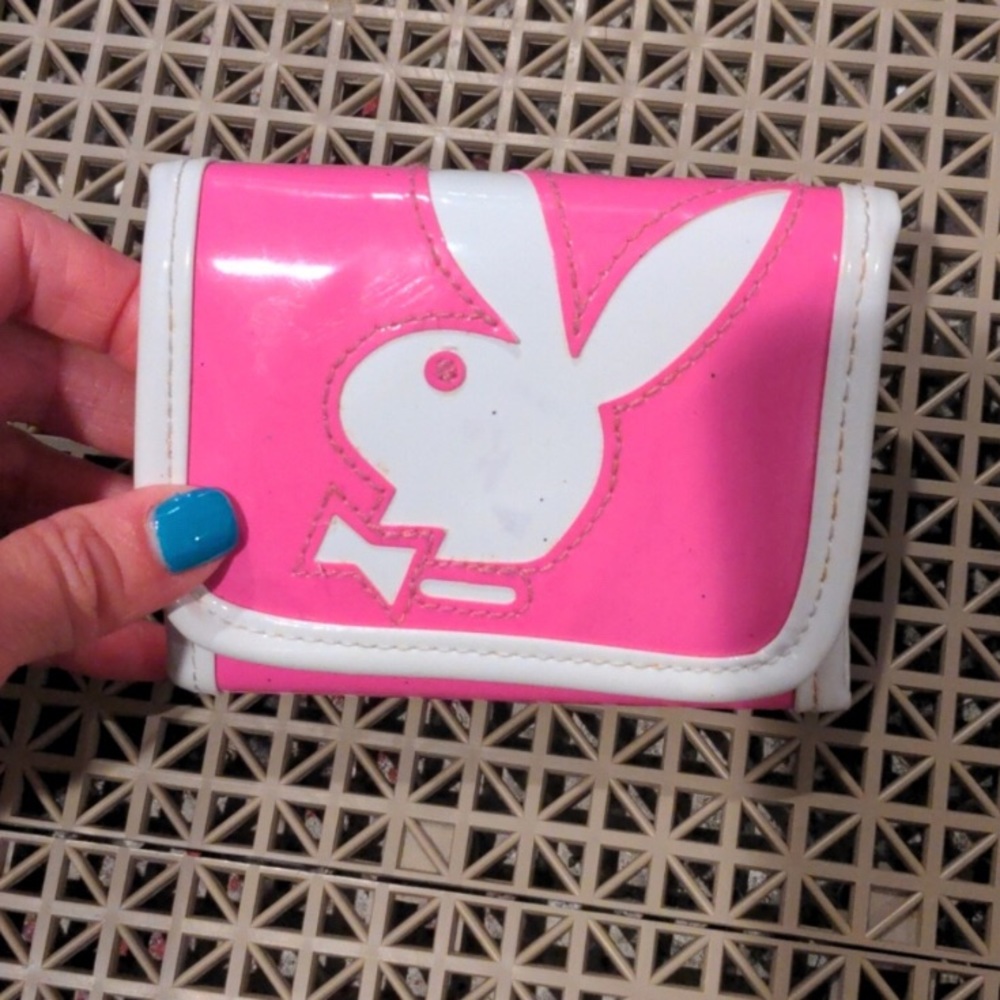 ISO pink playboy trifold wallet